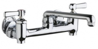 Chicago Faucets 640-S6E1-369YAB Sink Faucet, 8'' Wall W/ Stops